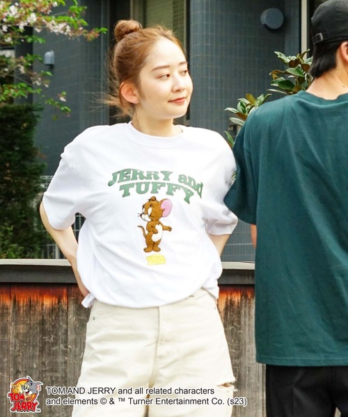 Tom&Jerry(トムアンドジェリー)の「【OUTDOOR PRODUCTS/アウトドアプロダクツ】【 TOM AND JERRY/トムとジェリー 】コラボ Tシャツ ドロップショルダー オーバーサイズ(Tシャツ/カットソー・メンズ・ダークグリーン/ベージュ/ホワイト/ホワイト系その他/ブルー系その他/オフホワイト・MEDIUM/LARGE/X-LARGE/SMALL)」の21枚目の写真