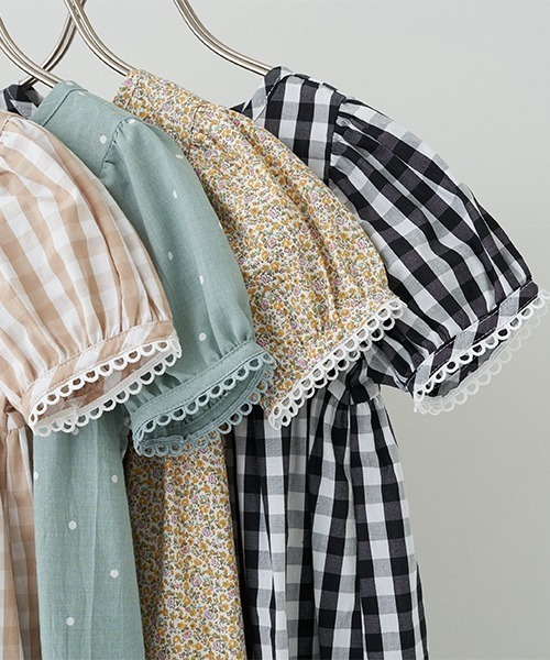 Lycee mine(リセマイン)の「コットンふりふりワンピース(シャツワンピース・キッズ・ベージュ/ブラック/イエロー/エメラルド・110cm/100cm/130cm/140cm/150cm/120cm)」の7枚目の写真