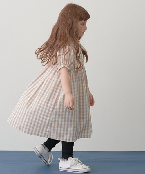 Lycee mine(リセマイン)の「コットンふりふりワンピース(シャツワンピース・キッズ・ベージュ/ブラック/イエロー/エメラルド・110cm/100cm/130cm/140cm/150cm/120cm)」の17枚目の写真