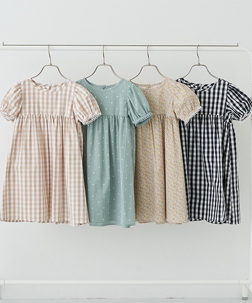 Lycee mine(リセマイン)の「コットンふりふりワンピース(シャツワンピース・キッズ・ベージュ/ブラック/イエロー/エメラルド・110cm/100cm/130cm/140cm/150cm/120cm)」の8枚目の写真