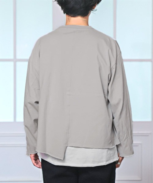 LUXSTYLE（ラグスタイル）の「ノースリーブアンサンブルクロップドロンT（アンサンブル・メンズ・グレー×ホワイト/ブラック×ホワイト/ブラック×ブラック・M/L）」の16枚目の写真