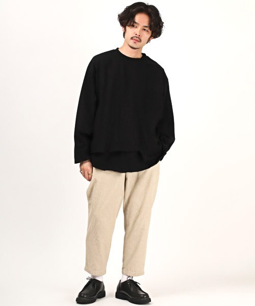 LUXSTYLE（ラグスタイル）の「ノースリーブアンサンブルクロップドロンT（アンサンブル・メンズ・グレー×ホワイト/ブラック×ホワイト/ブラック×ブラック・M/L）」の11枚目の写真
