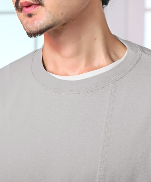 LUXSTYLE（ラグスタイル）の「ノースリーブアンサンブルクロップドロンT（アンサンブル・メンズ・グレー×ホワイト/ブラック×ホワイト/ブラック×ブラック・M/L）」の21枚目の写真