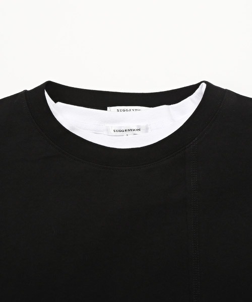 LUXSTYLE（ラグスタイル）の「ノースリーブアンサンブルクロップドロンT（アンサンブル・メンズ・グレー×ホワイト/ブラック×ホワイト/ブラック×ブラック・M/L）」の5枚目の写真
