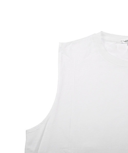LUXSTYLE（ラグスタイル）の「ノースリーブアンサンブルクロップドロンT（アンサンブル・メンズ・グレー×ホワイト/ブラック×ホワイト/ブラック×ブラック・M/L）」の10枚目の写真