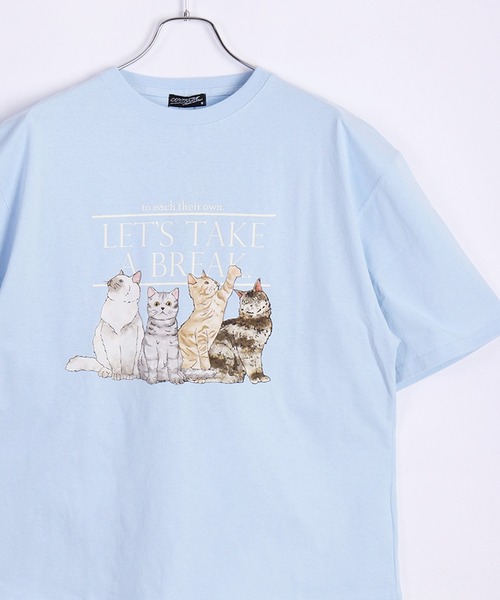 WESTSEA（ウエストシー）の「キャットプリントＴシャツ ネコ柄Ｔシャツ（Tシャツ/カットソー・メンズ・ブルー/ブラック系その他/ブラック/ホワイト系その他/ピンク/ホワイト/ブルー系その他/ブラック系その他4/ホワイト系その他3/ブルー系その他2/ピンク系その他/ブラック系その他2/ホワイト系その他4/ブラック系その他3/ホワイト系その他2・M/L）」の12枚目の写真