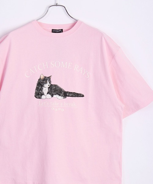 WESTSEA（ウエストシー）の「キャットプリントＴシャツ ネコ柄Ｔシャツ（Tシャツ/カットソー・メンズ・ブルー/ブラック系その他/ブラック/ホワイト系その他/ピンク/ホワイト/ブルー系その他/ブラック系その他4/ホワイト系その他3/ブルー系その他2/ピンク系その他/ブラック系その他2/ホワイト系その他4/ブラック系その他3/ホワイト系その他2・M/L）」の15枚目の写真