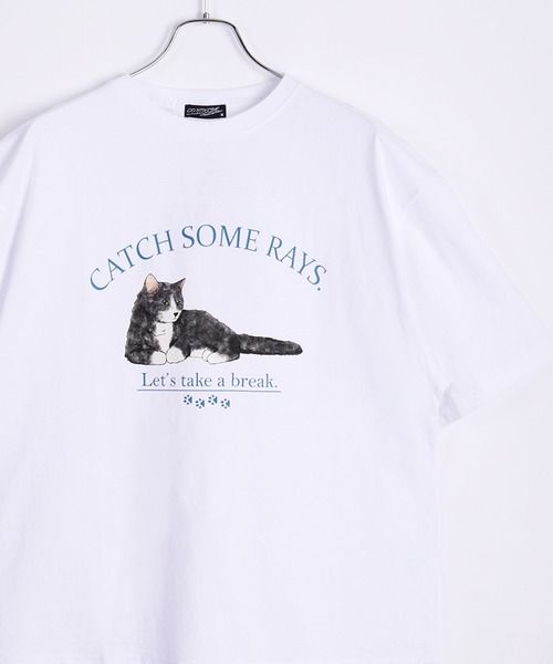 WESTSEA（ウエストシー）の「キャットプリントＴシャツ ネコ柄Ｔシャツ（Tシャツ/カットソー・メンズ・ブルー/ブラック系その他/ブラック/ホワイト系その他/ピンク/ホワイト/ブルー系その他/ブラック系その他4/ホワイト系その他3/ブルー系その他2/ピンク系その他/ブラック系その他2/ホワイト系その他4/ブラック系その他3/ホワイト系その他2・M/L）」の4枚目の写真