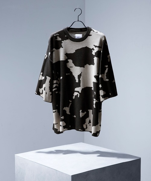 ENDER PRODUCTS（エンダープロダクツ）の「マルチパターンWジャガードサマーニットS/Sプルオーバー/ブロックチェック/タイダイ 【ENDER PRODUCTS/エンダープロダクツ】（ニット/セーター・メンズ・ブラック系/グリーン系/グレー系/アイボリー系/ブルー系・L/M）」の18枚目の写真