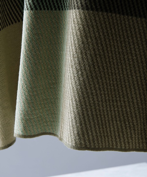 ENDER PRODUCTS（エンダープロダクツ）の「マルチパターンWジャガードサマーニットS/Sプルオーバー/ブロックチェック/タイダイ 【ENDER PRODUCTS/エンダープロダクツ】（ニット/セーター・メンズ・ブラック系/グリーン系/グレー系/アイボリー系/ブルー系・L/M）」の14枚目の写真