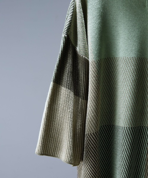 ENDER PRODUCTS（エンダープロダクツ）の「マルチパターンWジャガードサマーニットS/Sプルオーバー/ブロックチェック/タイダイ 【ENDER PRODUCTS/エンダープロダクツ】（ニット/セーター・メンズ・ブラック系/グリーン系/グレー系/アイボリー系/ブルー系・L/M）」の15枚目の写真