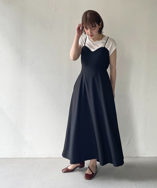 CLEIO（クレイオ）の「【CLEIO】フクレジャガードキャミワンピース（ワンピース・レディース・アイボリー/ブラック・FREE）」の13枚目の写真