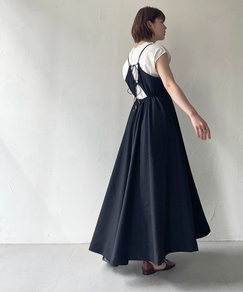 CLEIO（クレイオ）の「【CLEIO】フクレジャガードキャミワンピース（ワンピース・レディース・アイボリー/ブラック・FREE）」の16枚目の写真