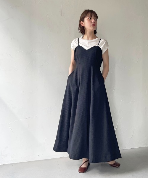 CLEIO（クレイオ）の「【CLEIO】フクレジャガードキャミワンピース（ワンピース・レディース・アイボリー/ブラック・FREE）」の10枚目の写真