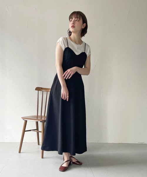 CLEIO（クレイオ）の「【CLEIO】フクレジャガードキャミワンピース（ワンピース・レディース・アイボリー/ブラック・FREE）」の17枚目の写真