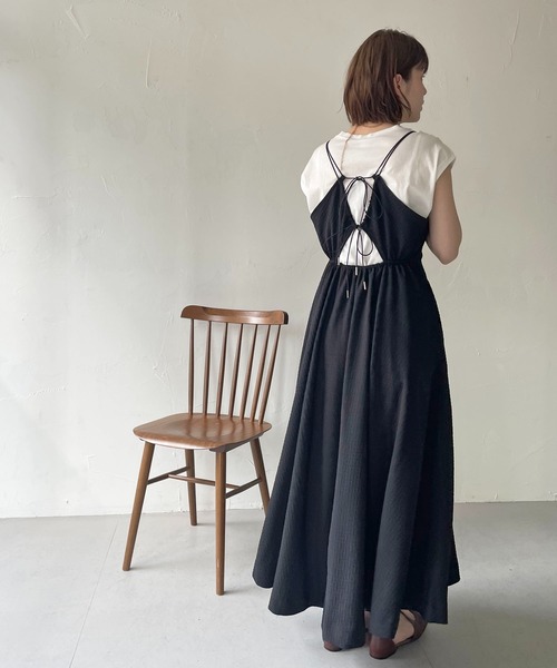 CLEIO（クレイオ）の「【CLEIO】フクレジャガードキャミワンピース（ワンピース・レディース・アイボリー/ブラック・FREE）」の20枚目の写真