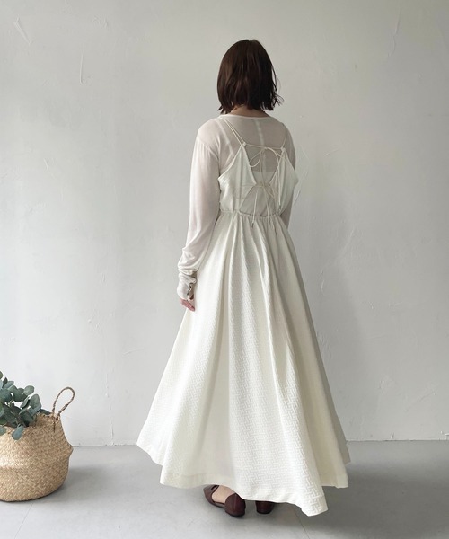 CLEIO（クレイオ）の「【CLEIO】フクレジャガードキャミワンピース（ワンピース・レディース・アイボリー/ブラック・FREE）」の7枚目の写真