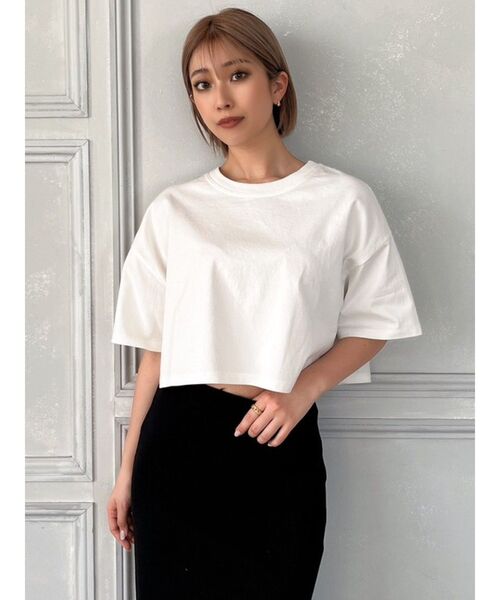 GYDA（ジェイダ）の「RILEYメッシュショートTシャツ（Tシャツ/カットソー・レディース・ピンク/ブラック/オフホワイト・FREE）」の4枚目の写真