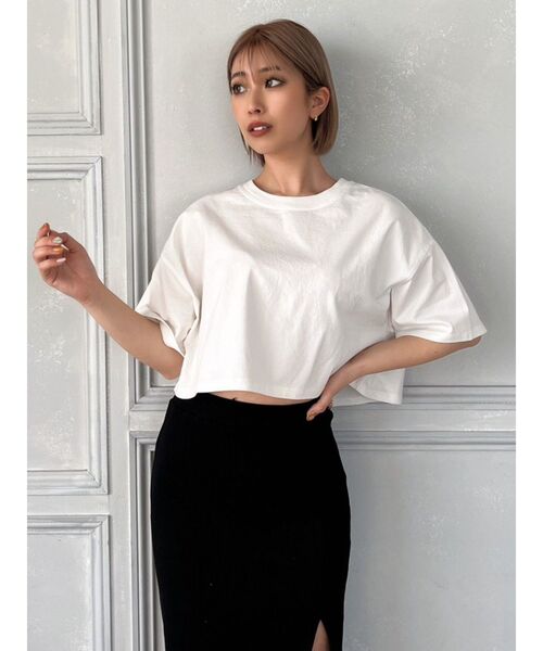 GYDA（ジェイダ）の「RILEYメッシュショートTシャツ（Tシャツ/カットソー・レディース・ピンク/ブラック/オフホワイト・FREE）」の7枚目の写真