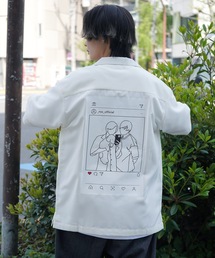 Roo（ルー）の「【Roo / ルー】カップルフォト バックプリントオープンカラーシャツ（シャツ/ブラウス）」