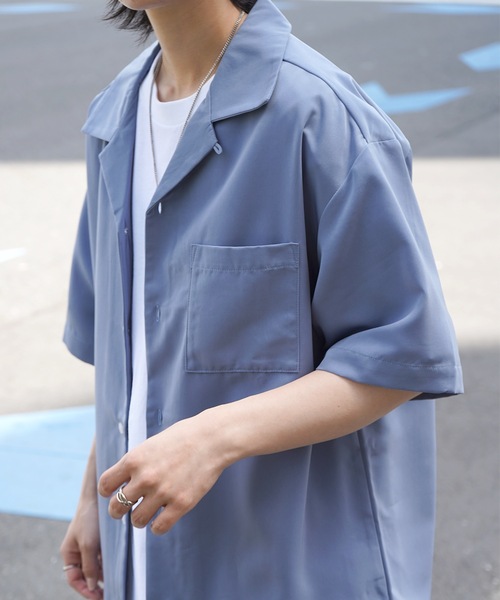 Roo(ルー)の「【Roo / ルー】カップルフォト バックプリントオープンカラーシャツ(シャツ/ブラウス・レディース・ナチュラル/サックスブルー/ブラック/グリーン・M/L)」の17枚目の写真