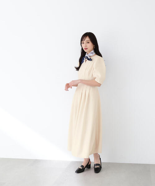 極美品　ジルスチュアート　ウェンディ　ワンピース　ピンタック　ホワイト　2 JILL STUART（ジルスチュアート）の「◇ウェンディワンピース