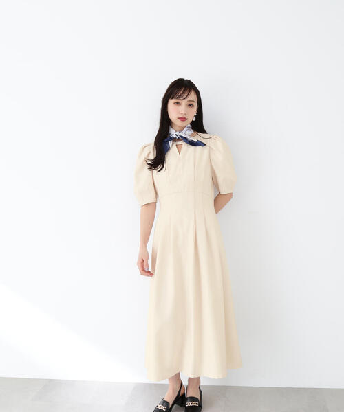 JILL by JILL STUART（ジルバイジルスチュアート）の「◇スカーフツキタックウエストワンピース（ワンピース・レディース・ホワイト系その他/ネイビー/ベージュ・SMALL/MEDIUM）」の14枚目の写真