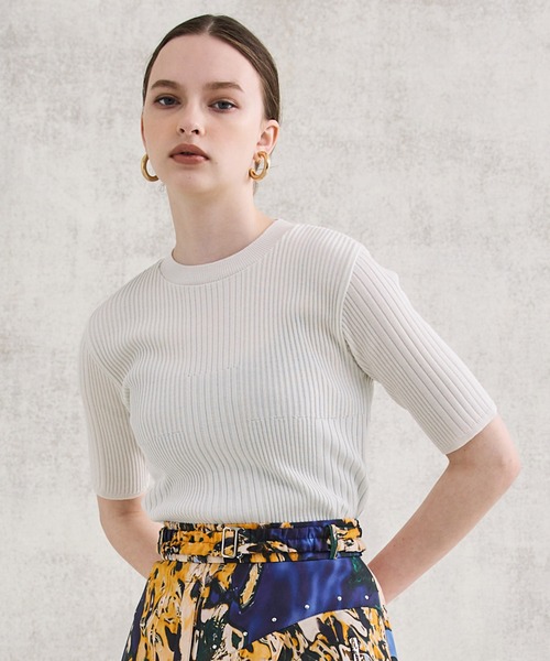 UNITED TOKYO（ユナイテッドトウキョウ）の「タクトリブサマーニット-ウォッシャブル/速乾-（ニット/セーター・レディース・その他2/ブラック/ブルー/アイボリー・FREE）」の21枚目の写真