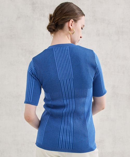 UNITED TOKYO（ユナイテッドトウキョウ）の「タクトリブサマーニット-ウォッシャブル/速乾-（ニット/セーター・レディース・その他2/ブラック/ブルー/アイボリー・FREE）」の12枚目の写真