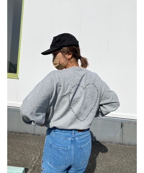 tシャツ 「hideka select」ハートロゴロングＴシャツ / ハート ロンT ロゴT オーバーサイズ ビッグサイズ レディース セール】《hideka select》ハートロゴロングTシャツ / ハート