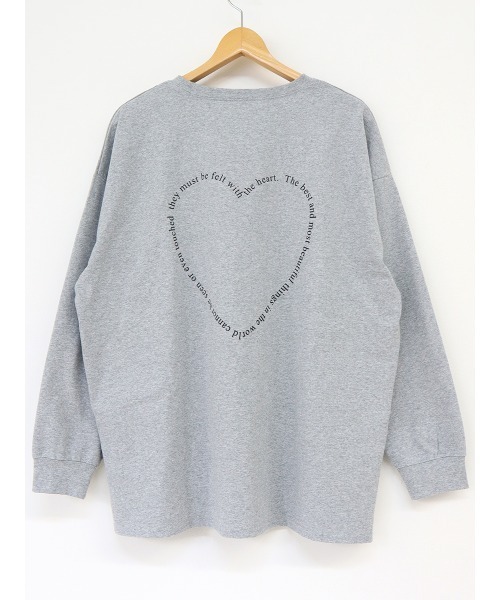 tシャツ 「hideka select」ハートロゴロングＴシャツ / ハート ロンT ロゴT オーバーサイズ ビッグサイズ レディース HEILIS tシャツ 「hideka select」ハートロゴロングTシャツ