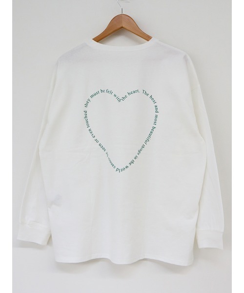 tシャツ 「hideka select」ハートロゴロングＴシャツ / ハート ロンT ロゴT オーバーサイズ ビッグサイズ レディース セール】《hideka select》ハートロゴロングTシャツ / ハート