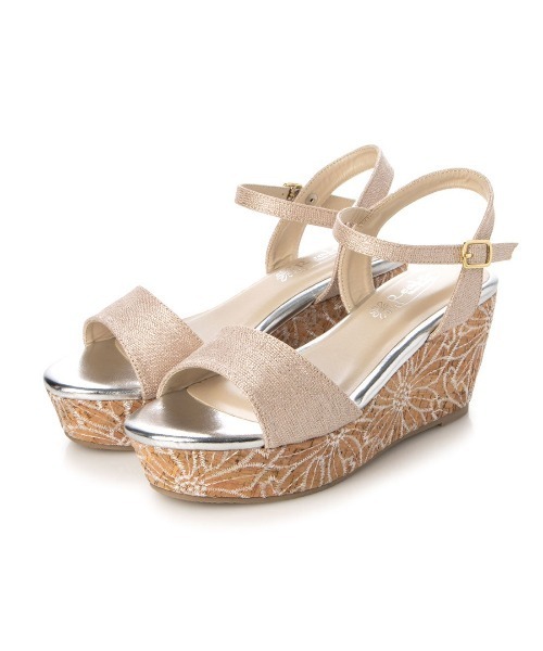 Realta（レアルタ）の「Realta(レアルタ)花柄刺入り厚底ウェッジストラップサンダル（サンダル・レディース・レッド/ピンク/ブラック・M/S/LL/L）」の7枚目の写真