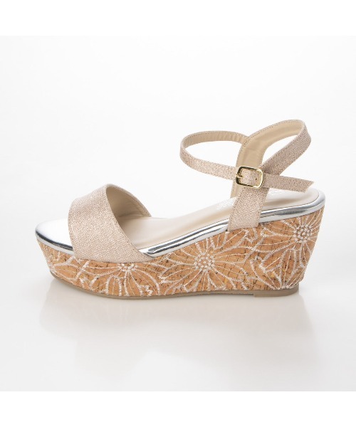 Realta（レアルタ）の「Realta(レアルタ)花柄刺入り厚底ウェッジストラップサンダル（サンダル・レディース・レッド/ピンク/ブラック・M/S/LL/L）」の12枚目の写真