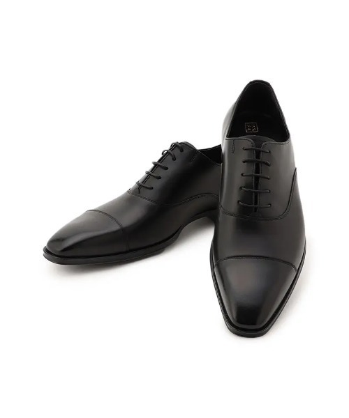 Perfect Suit FActory(パーフェクトスーツファクトリー)の「内羽根ストレートチップ ブラック【本革】【レザー】【フォーマル】(ドレスシューズ・メンズ・ブラック・25.5cm/26cm/26.5cm/27cm)」の1枚目の写真