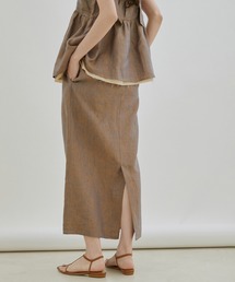 SALON adam et rope' | 【WEB限定・セットアップ対応】麻ハイウエストスカート(スカート)