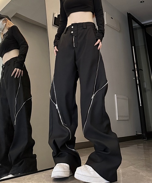 【ラフなおしゃれ】DIOR ルーズ フレアパンツ Anchor Smith（アンカー スミス）の「ジップデザインルーズ