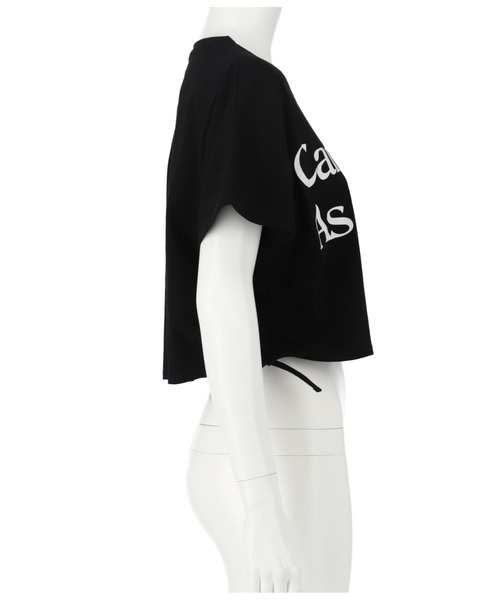 LATINA（ラティーナ）の「サイドシャーリングロゴプリントTシャツ（Tシャツ/カットソー・レディース・ホワイト/ブラック・FREE）」の4枚目の写真