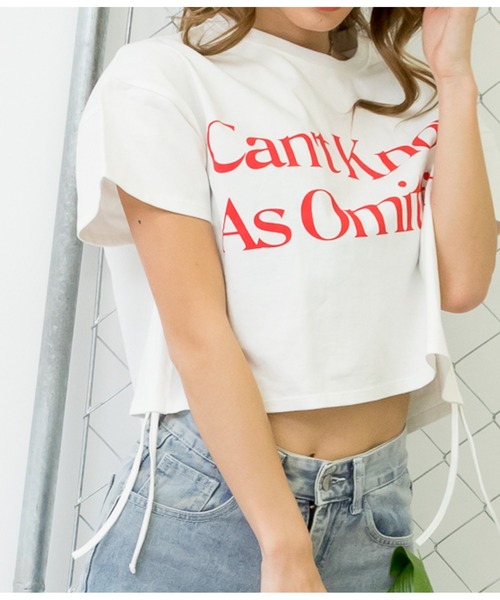 LATINA（ラティーナ）の「サイドシャーリングロゴプリントTシャツ（Tシャツ/カットソー・レディース・ホワイト/ブラック・FREE）」の16枚目の写真