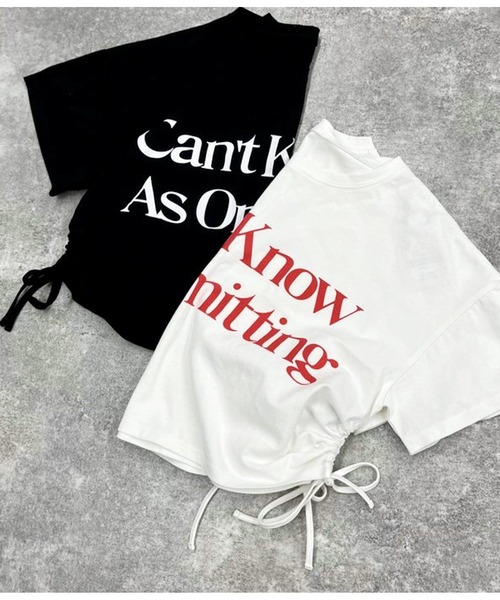 LATINA（ラティーナ）の「サイドシャーリングロゴプリントTシャツ（Tシャツ/カットソー・レディース・ホワイト/ブラック・FREE）」の18枚目の写真