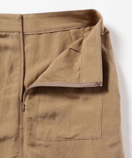 新品 Demi-Luxe BEAMS リネンレーヨンペンシルスカート べージュ Demi-Luxe BEAMS（デミルクス ビームス）の「Demi-Luxe BEAMS