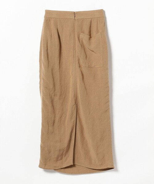 美品 Demi-Luxe BEAMS トリアセ ペンシルスカート 38 ベージュ Demi-Luxe BEAMS（デミルクス ビームス）トリアセ セミタイト
