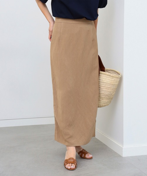 美品 Demi-Luxe BEAMS トリアセ ペンシルスカート 38 ベージュ 美品 Demi-Luxe BEAMS トリアセ ペンシルスカート 38 ベージュ