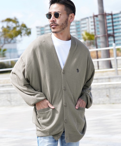 U.S. POLO ASSN.(ユーエスポロアッスン)の「US.POLO ASSN. ユーエスポロアッスン ブランド別注 コットンタッチカーディガン(カーディガン/ボレロ・メンズ・ブラック/ライトベージュ/チャコール/グレー/グリーン/ネイビー・LARGE/MEDIUM)」の4枚目の写真