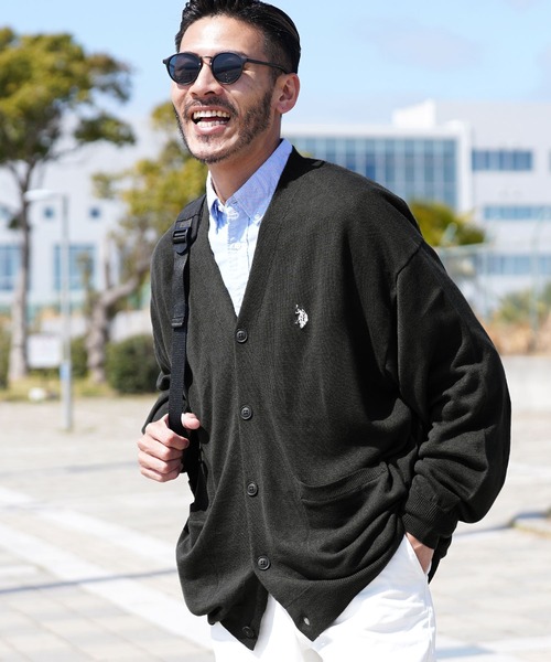 U.S. POLO ASSN.(ユーエスポロアッスン)の「US.POLO ASSN. ユーエスポロアッスン ブランド別注 コットンタッチカーディガン(カーディガン/ボレロ・メンズ・ブラック/ライトベージュ/チャコール/グレー/グリーン/ネイビー・LARGE/MEDIUM)」の3枚目の写真