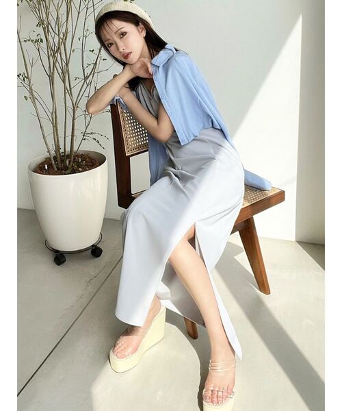 RESEXXY（リゼクシー）の「バルーンヘムクロップドシャツ（シャツ/ブラウス・レディース・ブルー/ブラック/ホワイト・FREE）」の13枚目の写真