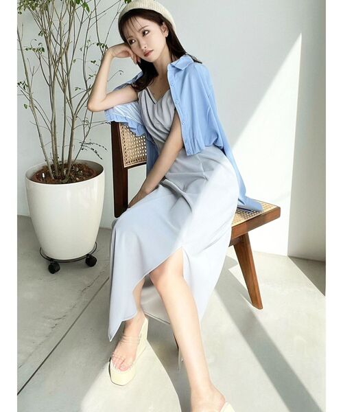 RESEXXY（リゼクシー）の「バルーンヘムクロップドシャツ（シャツ/ブラウス・レディース・ブルー/ブラック/ホワイト・FREE）」の15枚目の写真