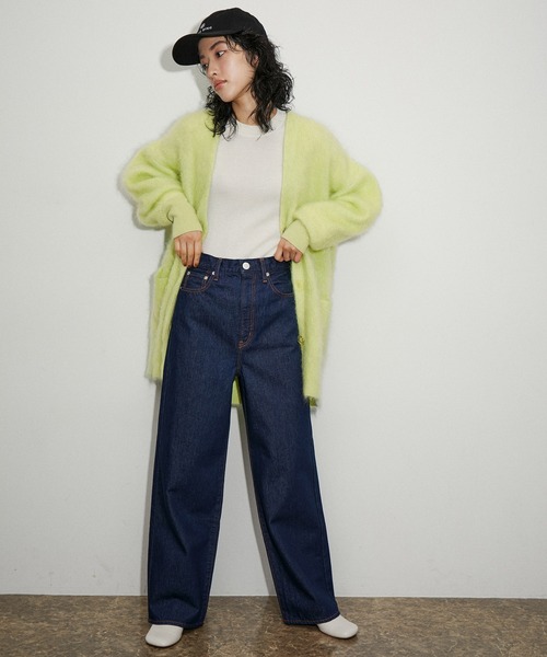 ADAM ET ROPE'（アダムエロペ）の「モヘヤカーディガン（カーディガン/ボレロ・レディース・ブラウン/ホワイト/ライトグリーン・FREE）」の8枚目の写真