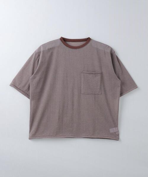 6（ロク）の「＜6(ROKU)＞コットン ナイロン ミジンボーダー Tシャツ