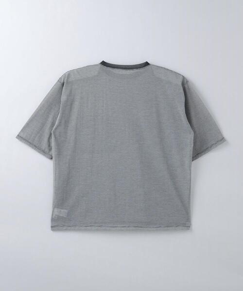 6（ロク）の「＜6(ROKU)＞コットン ナイロン ミジンボーダー Tシャツ